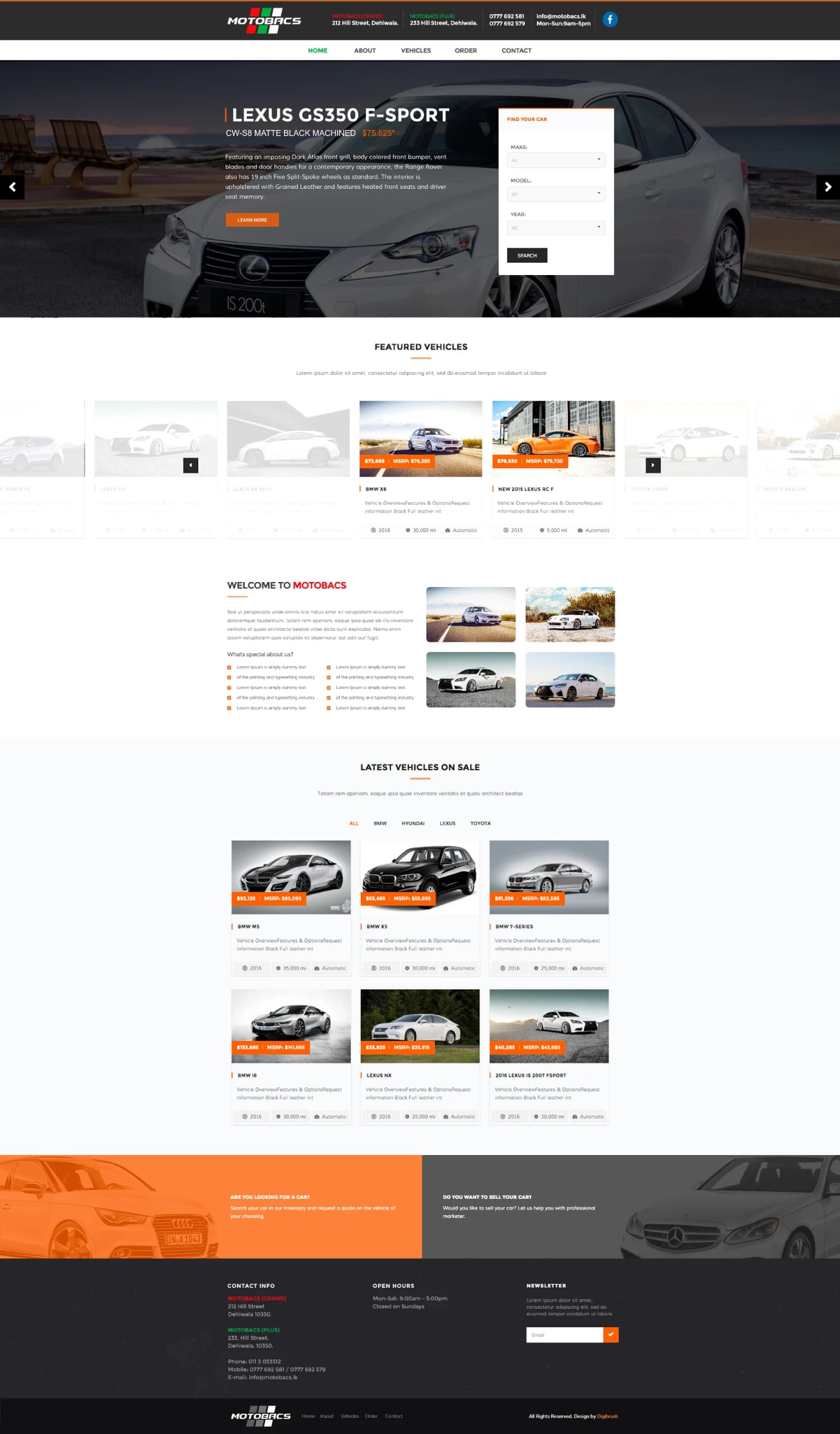 Motobacs ECommerce Website