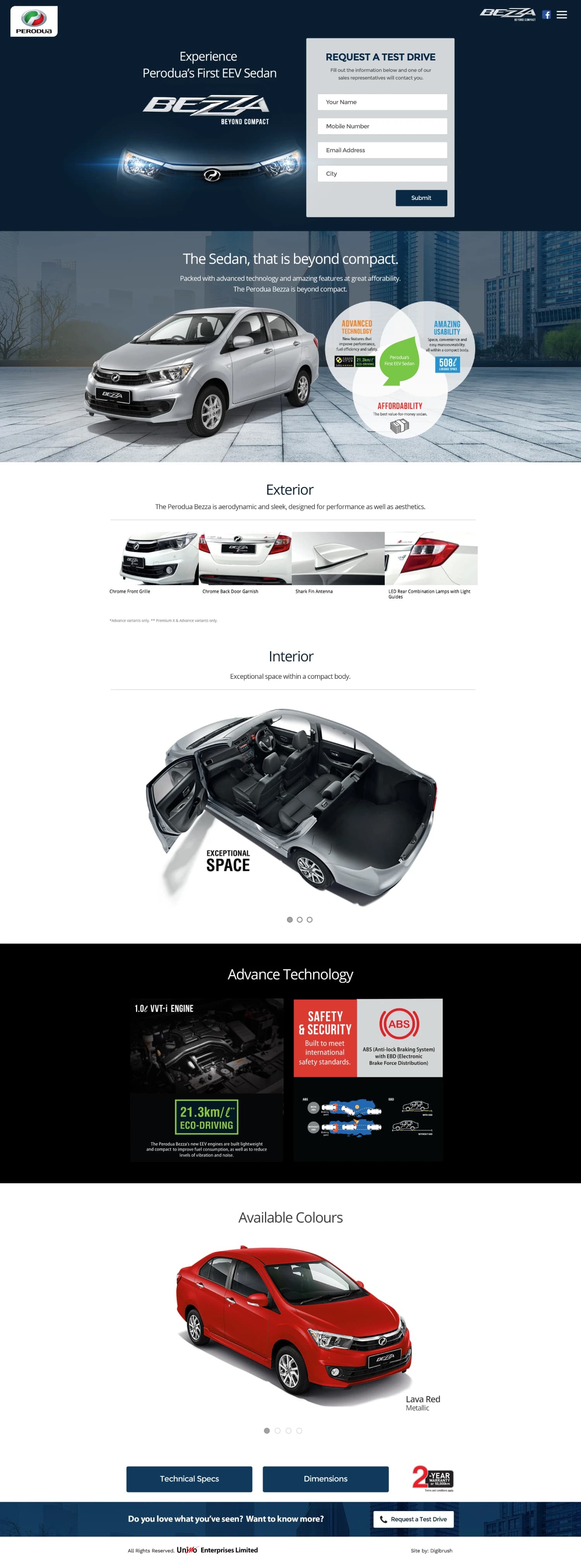 Perodua Bezza Landing Page